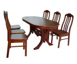 BÀN ĂN GỖ OVAL 6 GHẾ
